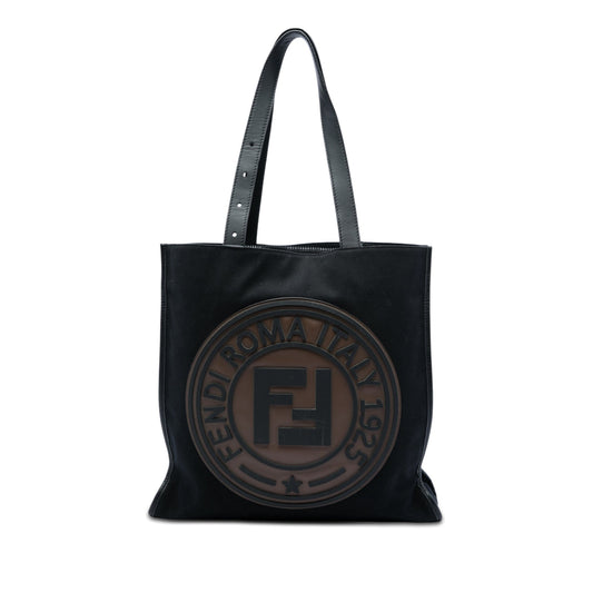 Fendi Canvas Logo Patch Tote