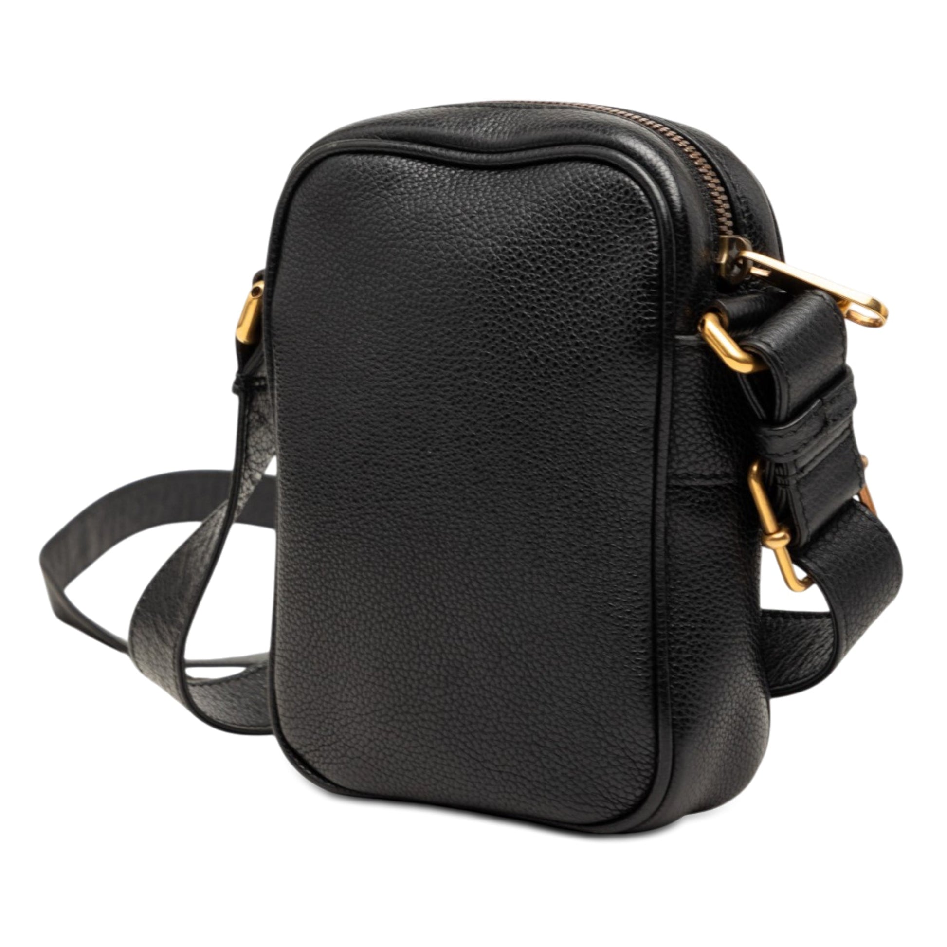 Gucci Mini Grained Calfskin Logo Crossbody