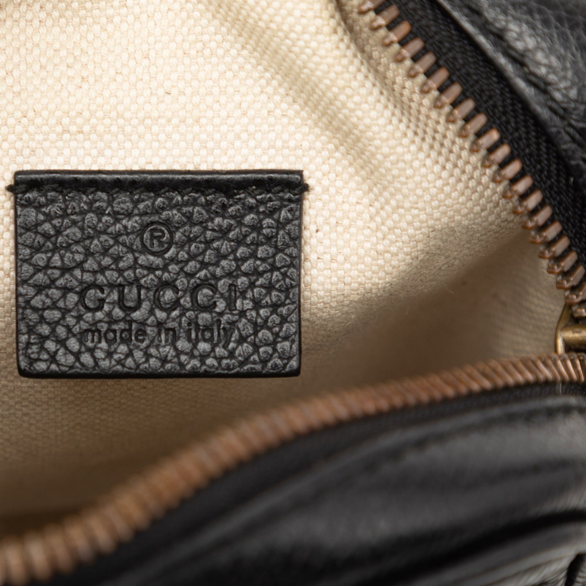 Gucci Mini Grained Calfskin Logo Crossbody