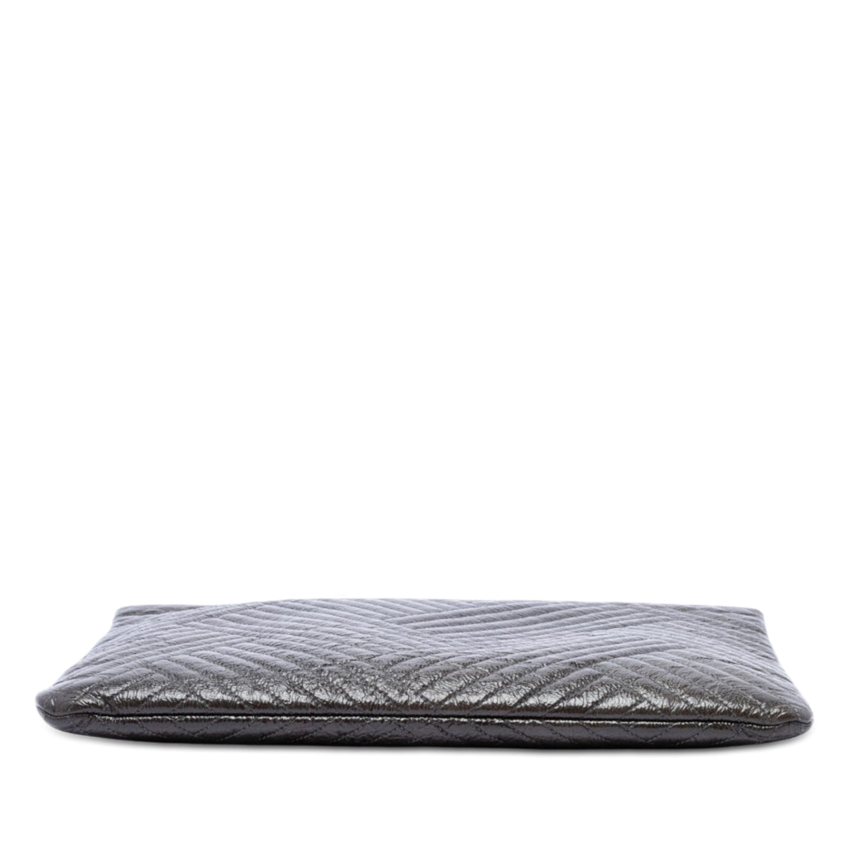 Chanel Large Distressed Chevron Patent Crossing O Case