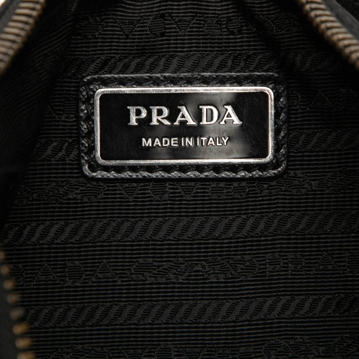 Prada Saffiano Trimmed Re Nylon Zip Top Crossbody — Black