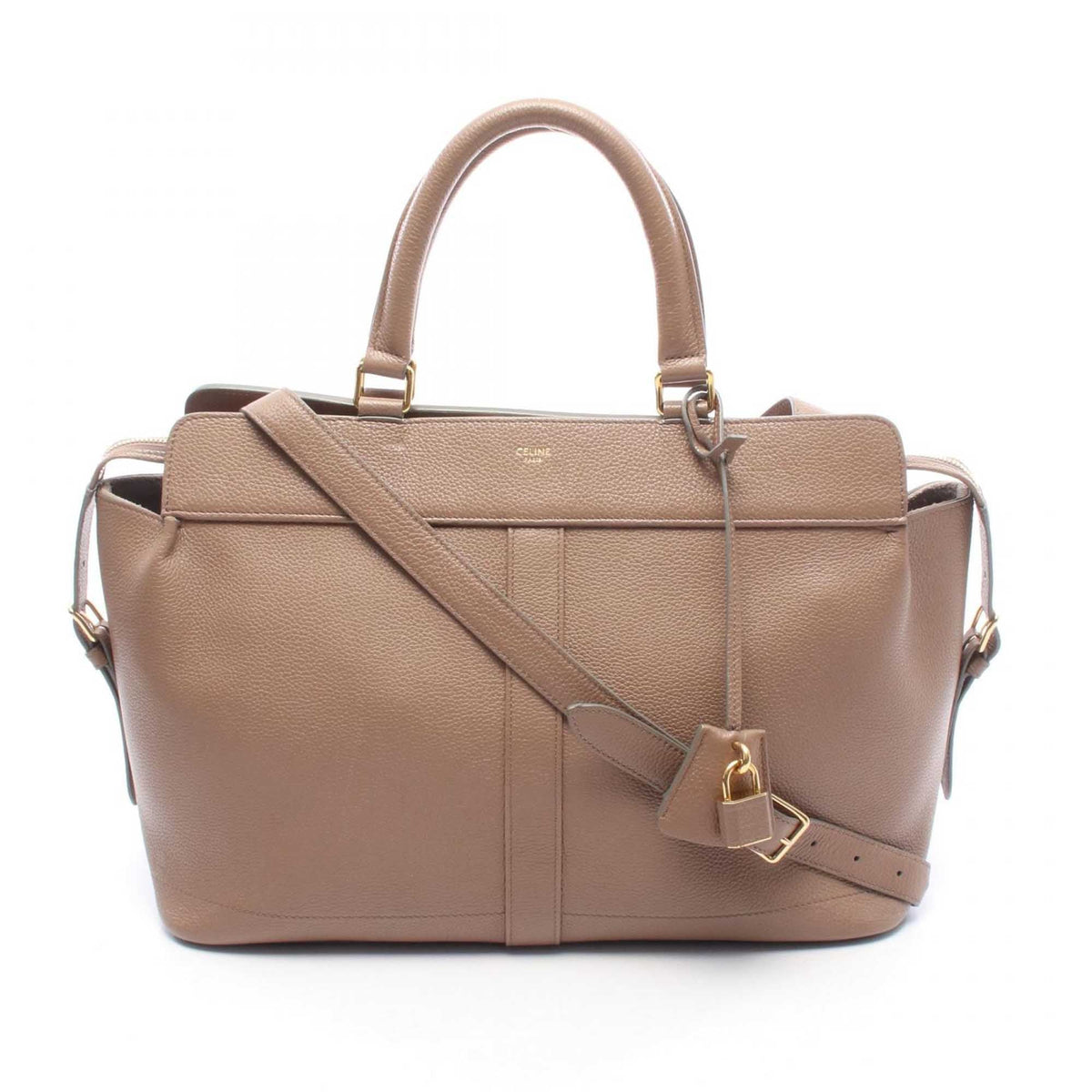 Celine Medium Grained Calfskin Cabas de France Satchel