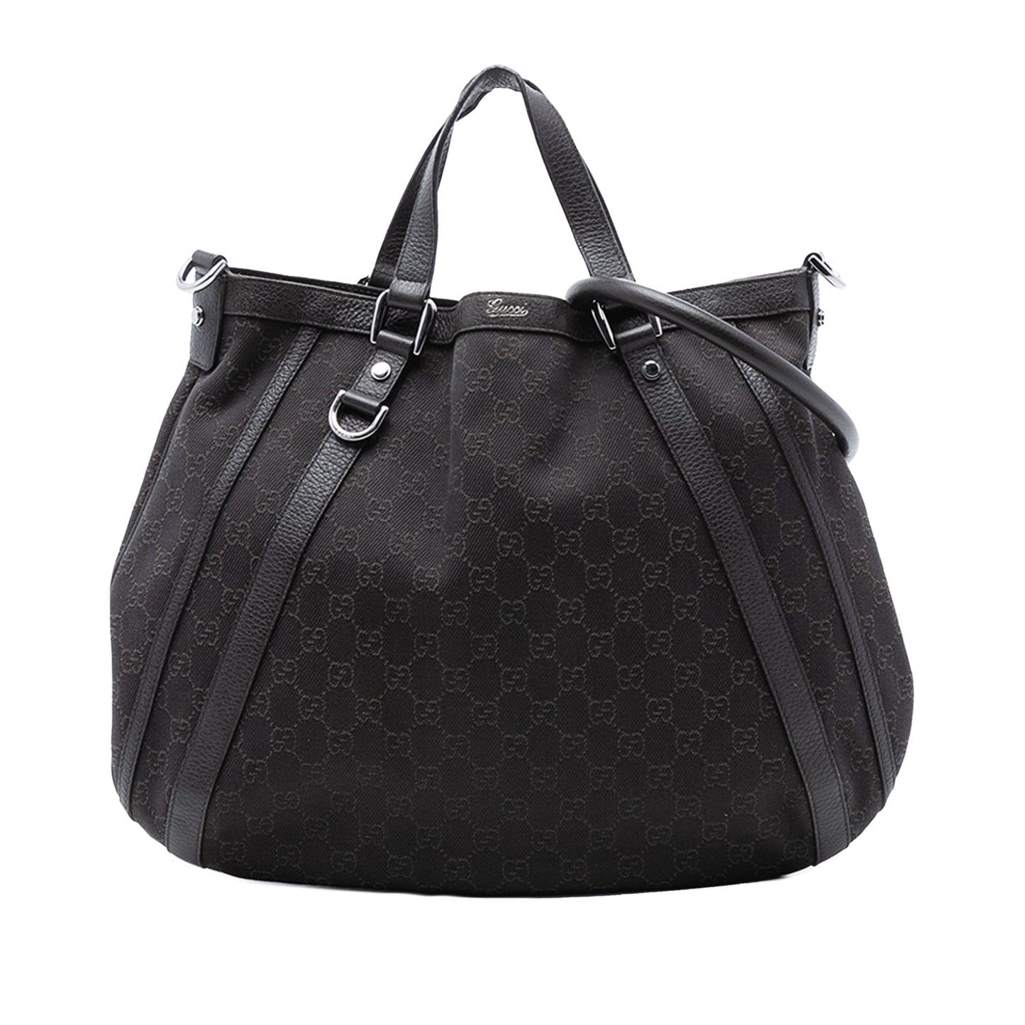 Gucci GG Denim Abbey D Ring Satchel