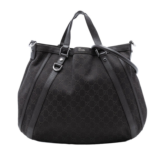 Gucci GG Denim Abbey D Ring Satchel