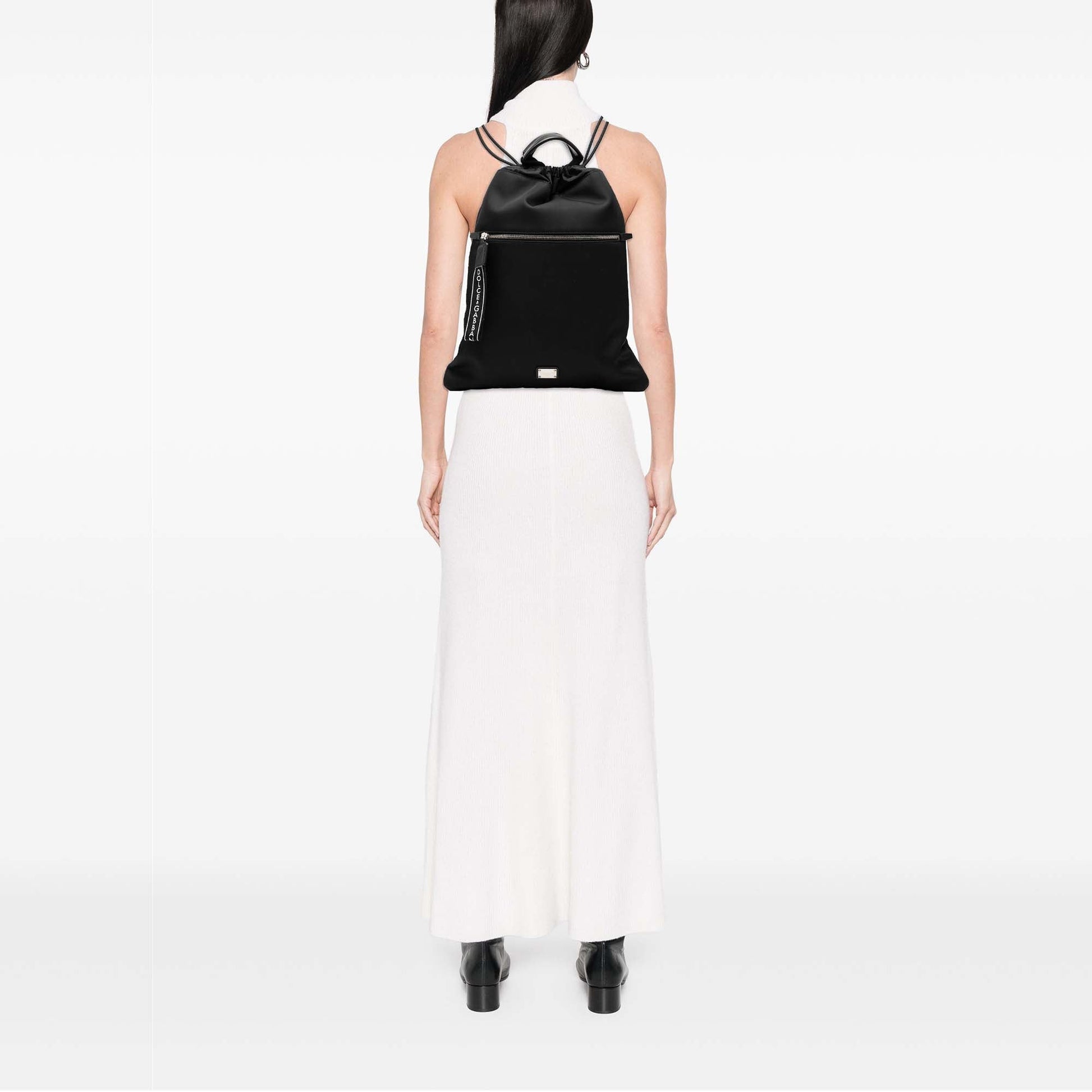 Dolce & Gabbana Nylon Logo Drawstring Backpack