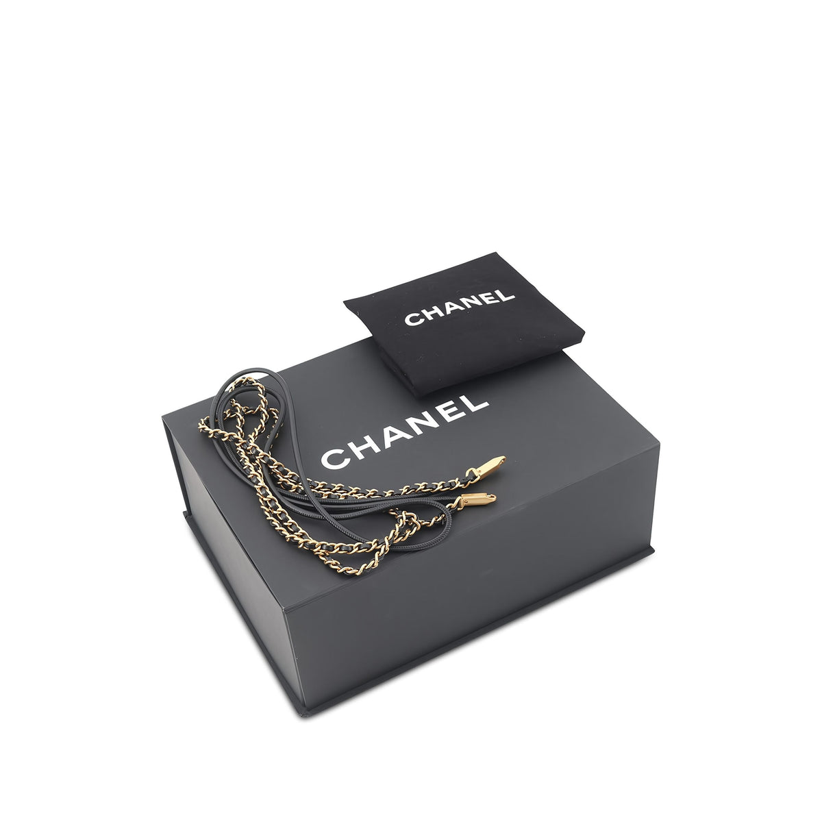 Chanel Mini Shiny Calfskin 22 Handbag — Black