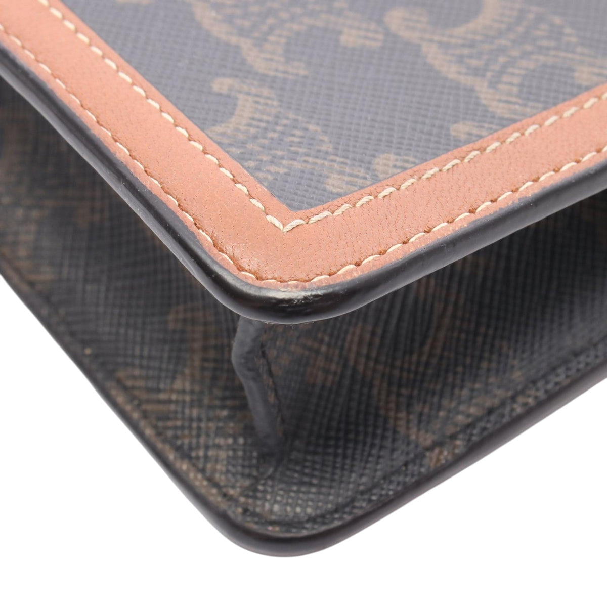 Celine Triomphe Coated Canvas Wallet On Strap — Brown