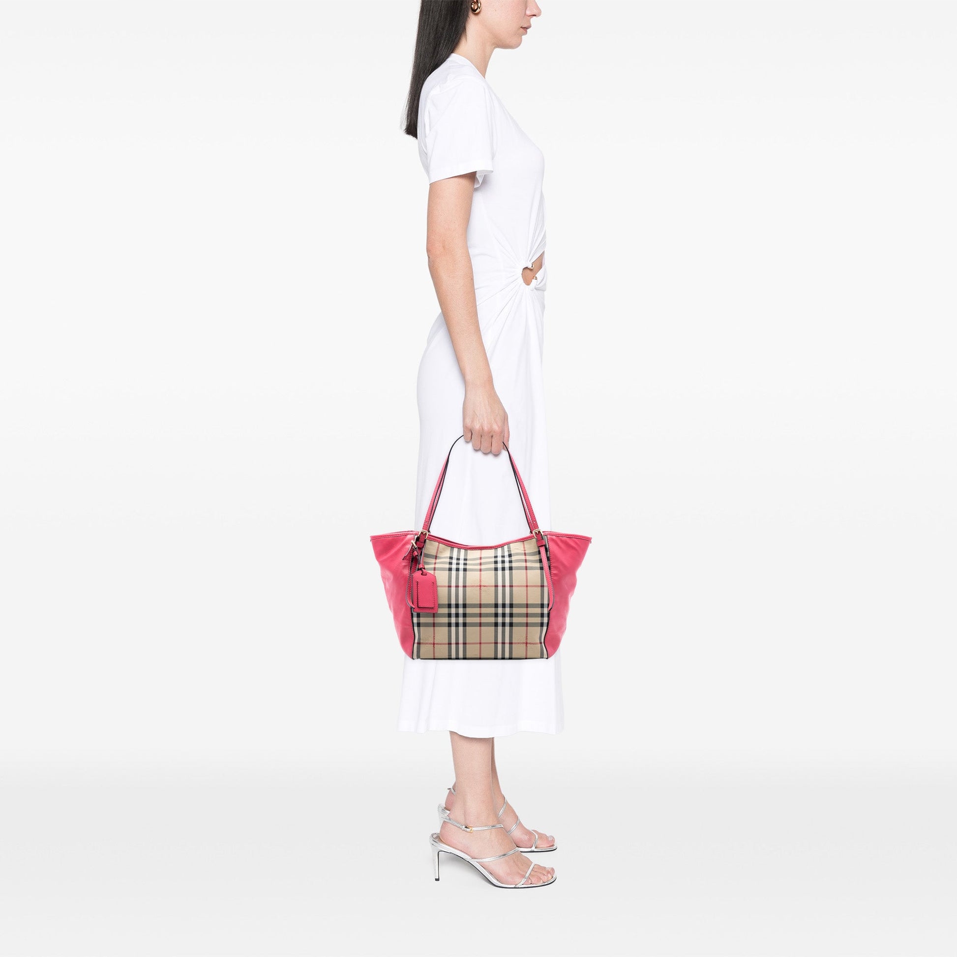 Burberry Small Haymarket Check Canvas and Leather Canterbury Tote
