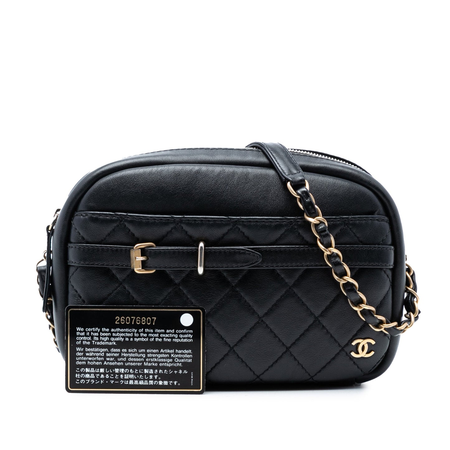 Chanel Small Quilted Lambskin Buckle Camera Bag