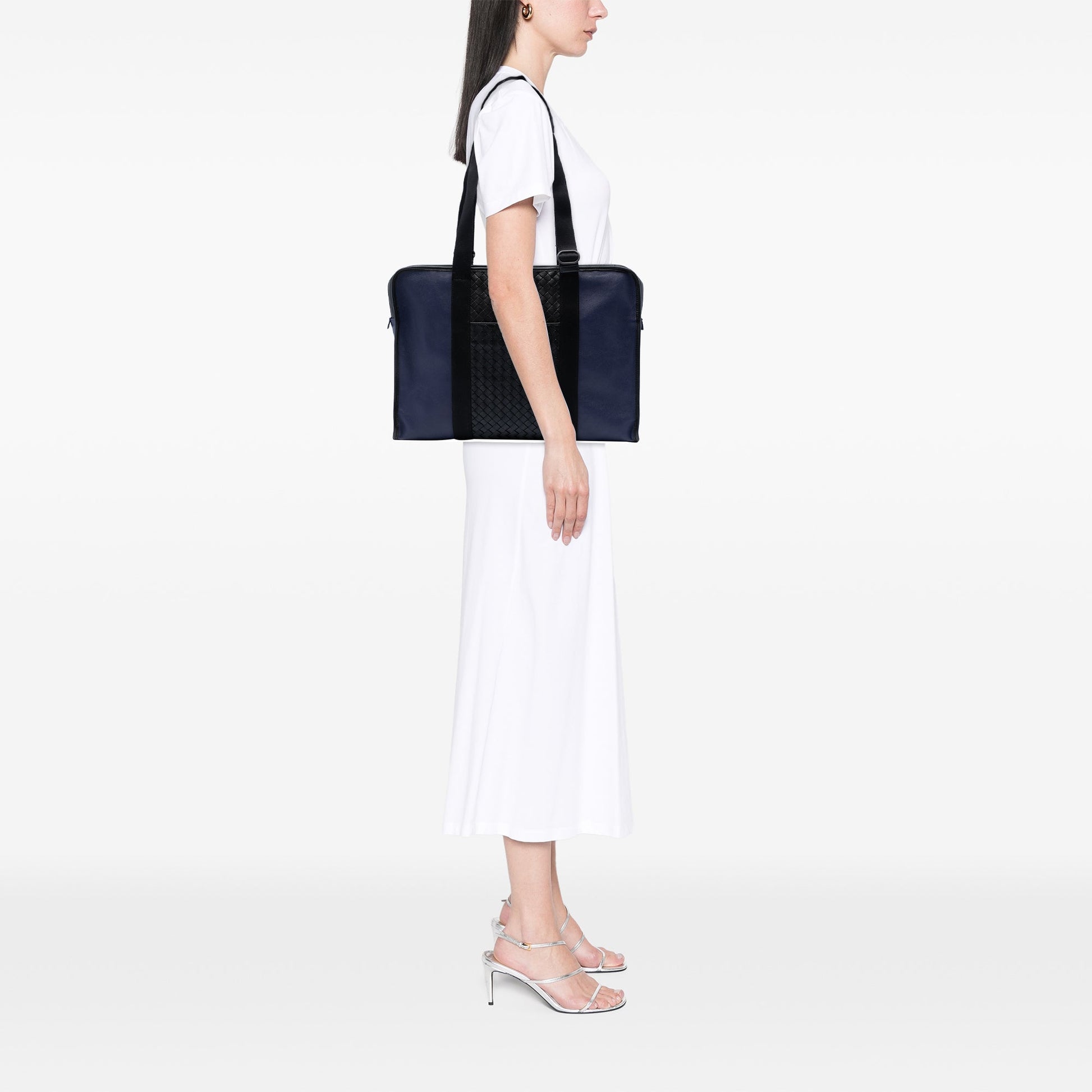 Bottega Veneta Bicolor Intrecciato Trimmed Nappa Business Bag