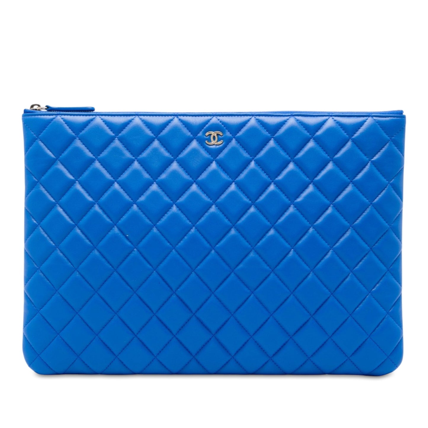 Chanel Large Quilted Lambskin O Case Clutch