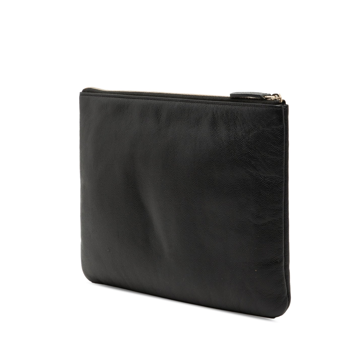 Chanel Medium Caviar Deauville Studded O Case Clutch