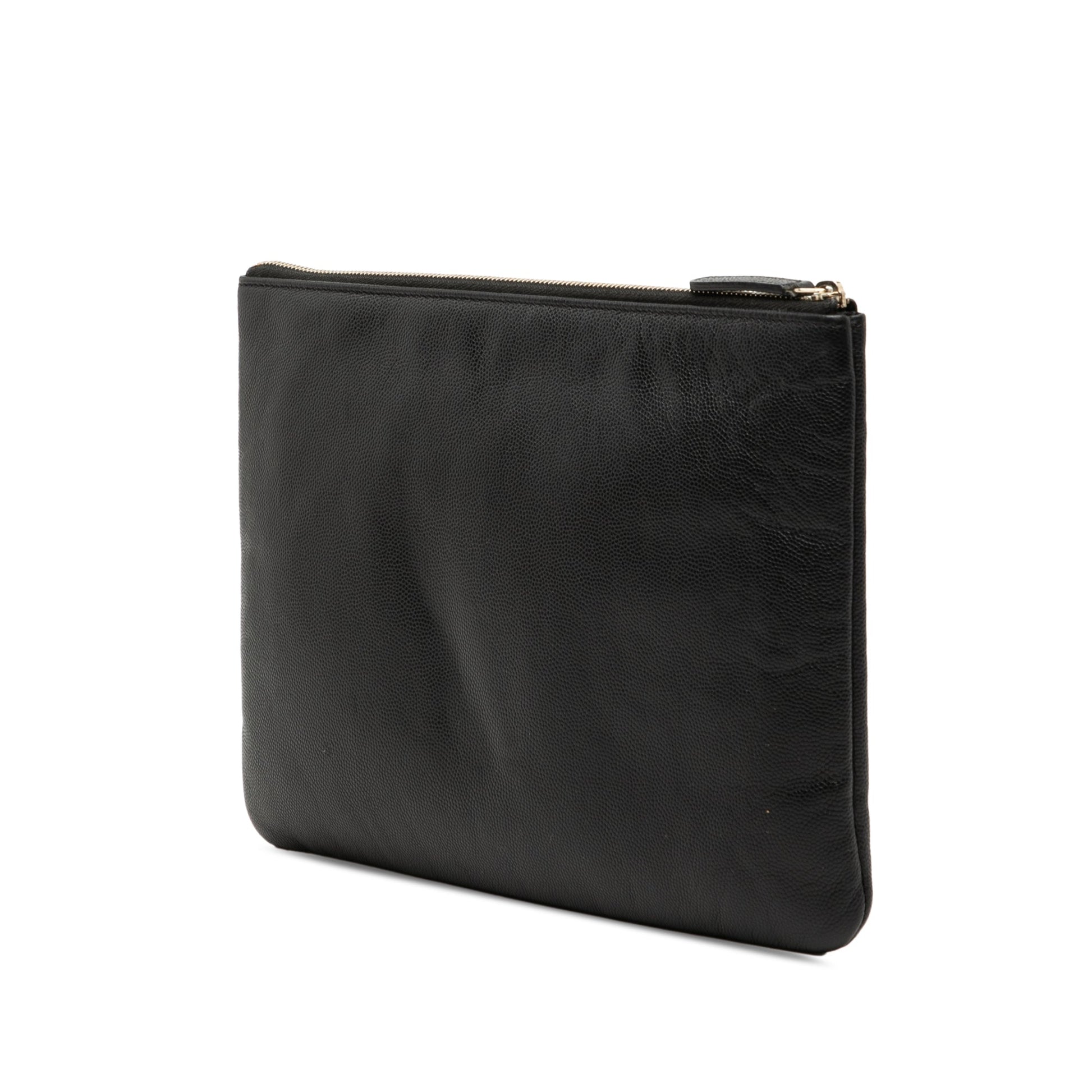 Chanel Medium Caviar Deauville Studded O Case Clutch
