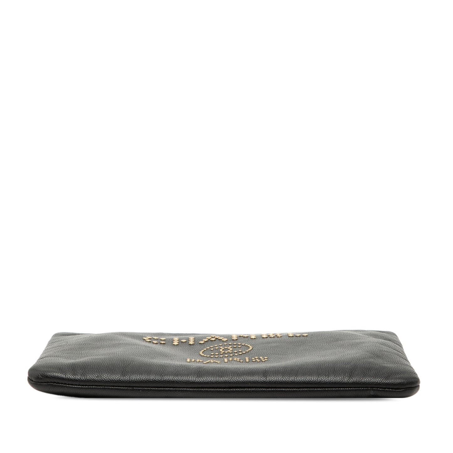 Chanel Medium Caviar Deauville Studded O Case Clutch