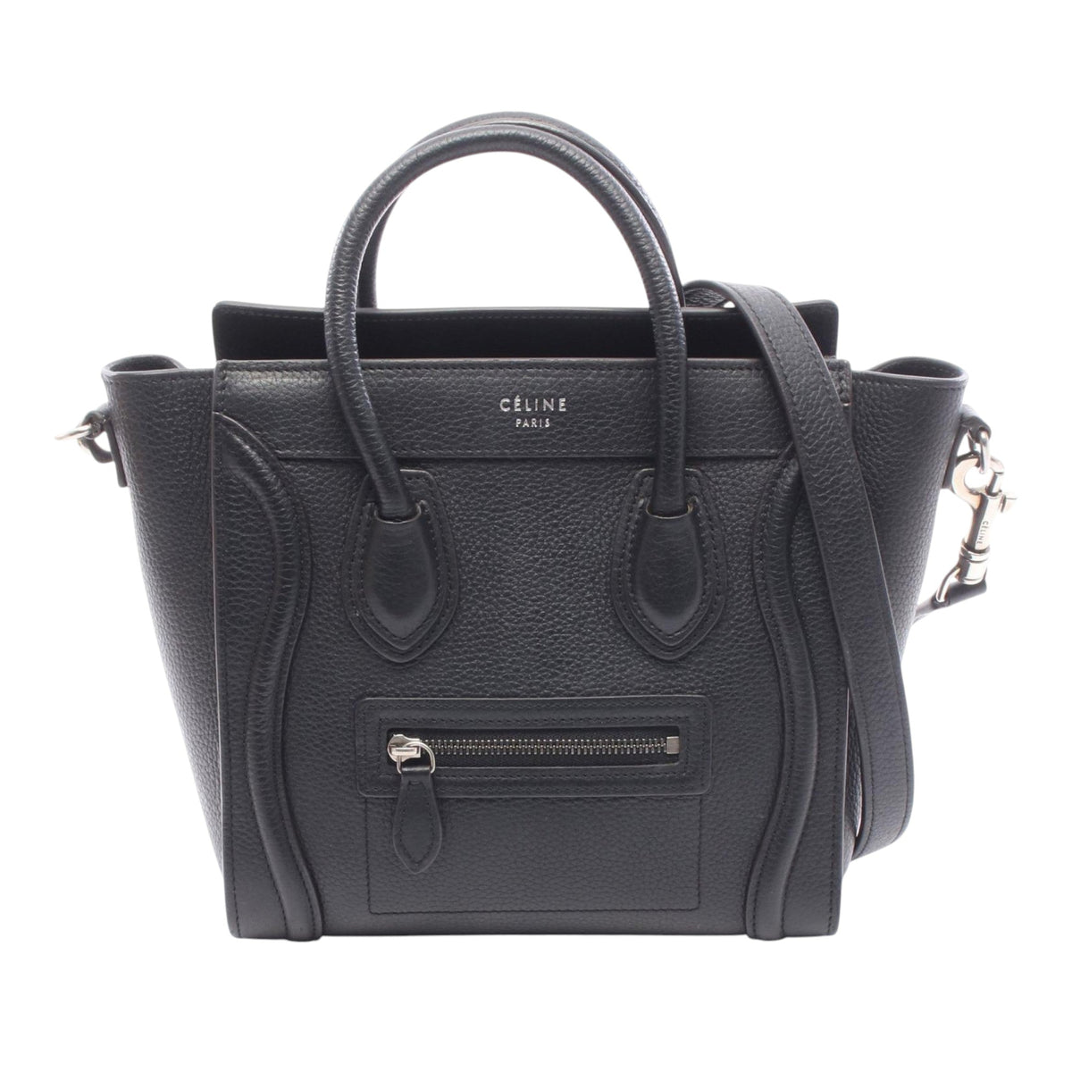 Celine Nano Leather Luggage Tote — Black