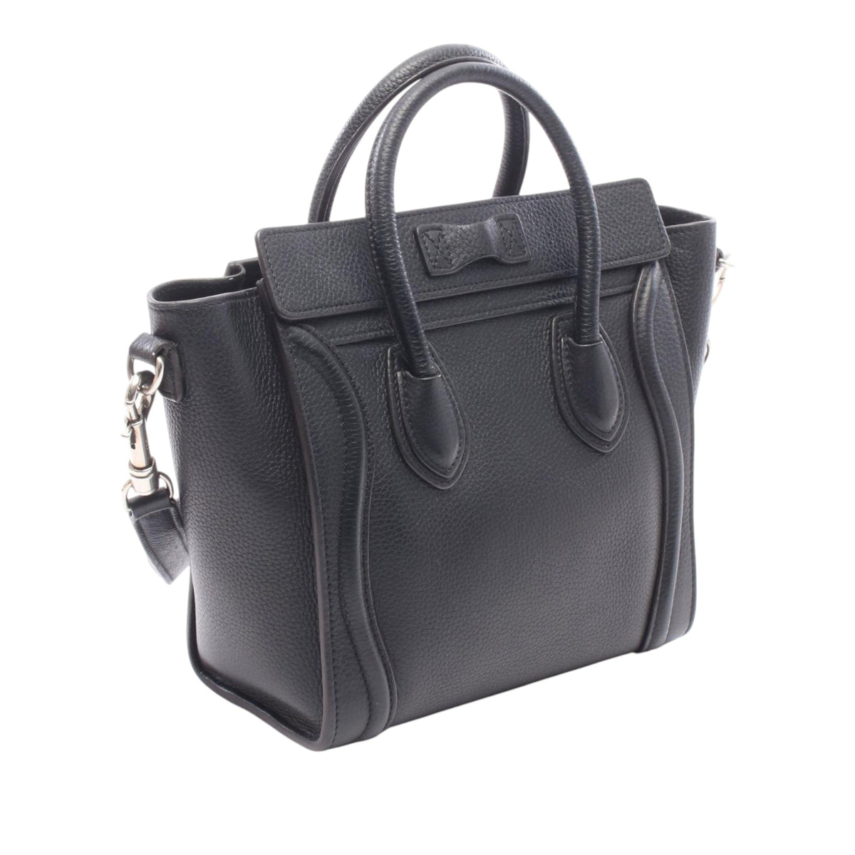Celine Nano Leather Luggage Tote — Black