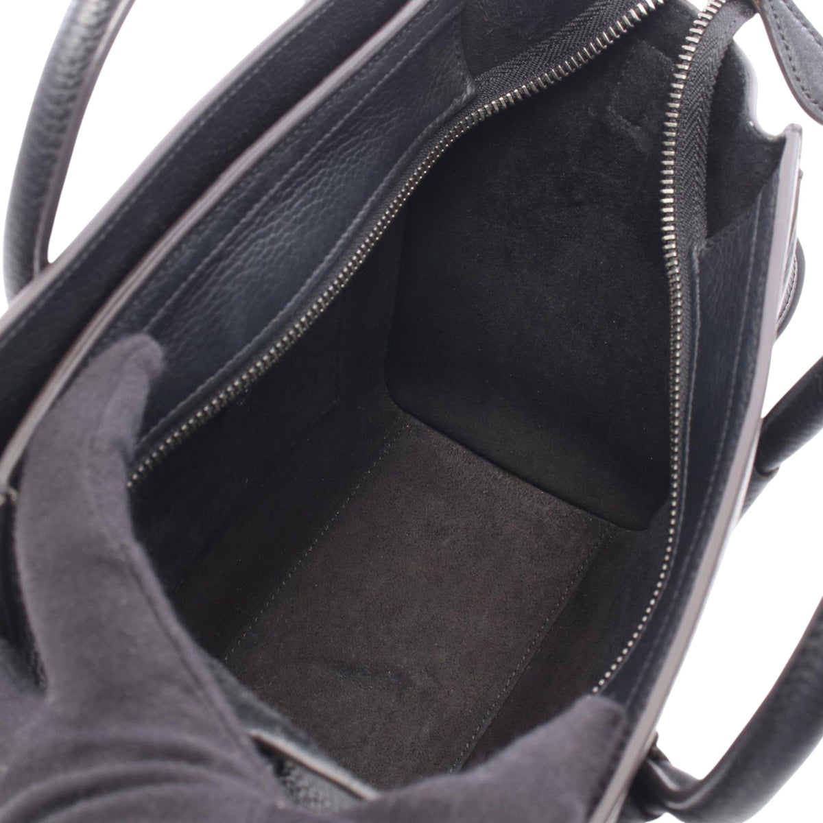 Celine Nano Leather Luggage Tote — Black