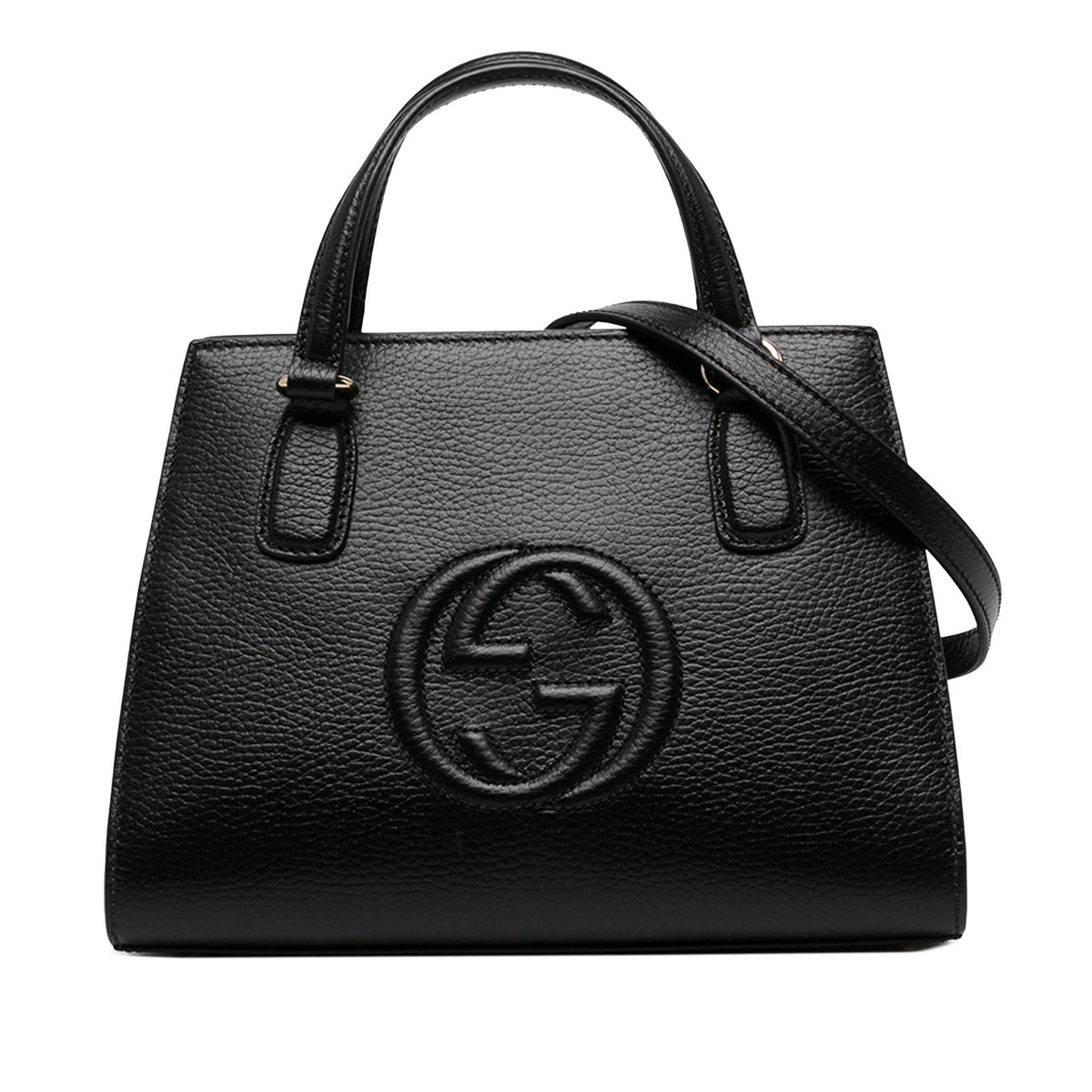 Gucci Medium Dollar Calf Soho Top Handle Convertible Tote — Black