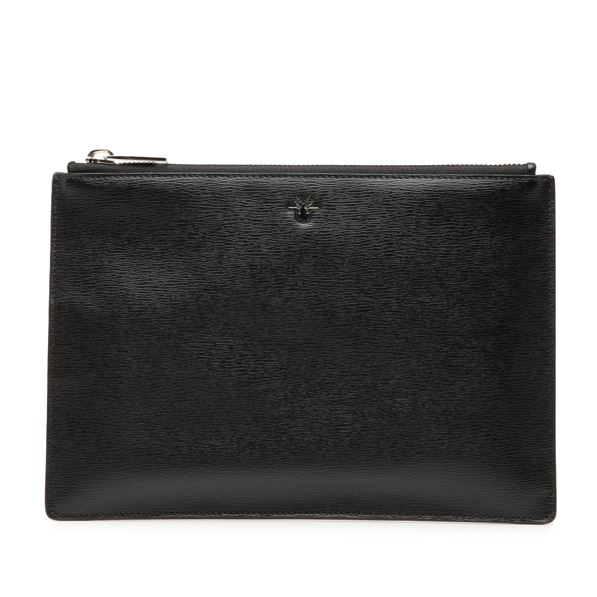 Dior Leather Bee Zip Top Pouch