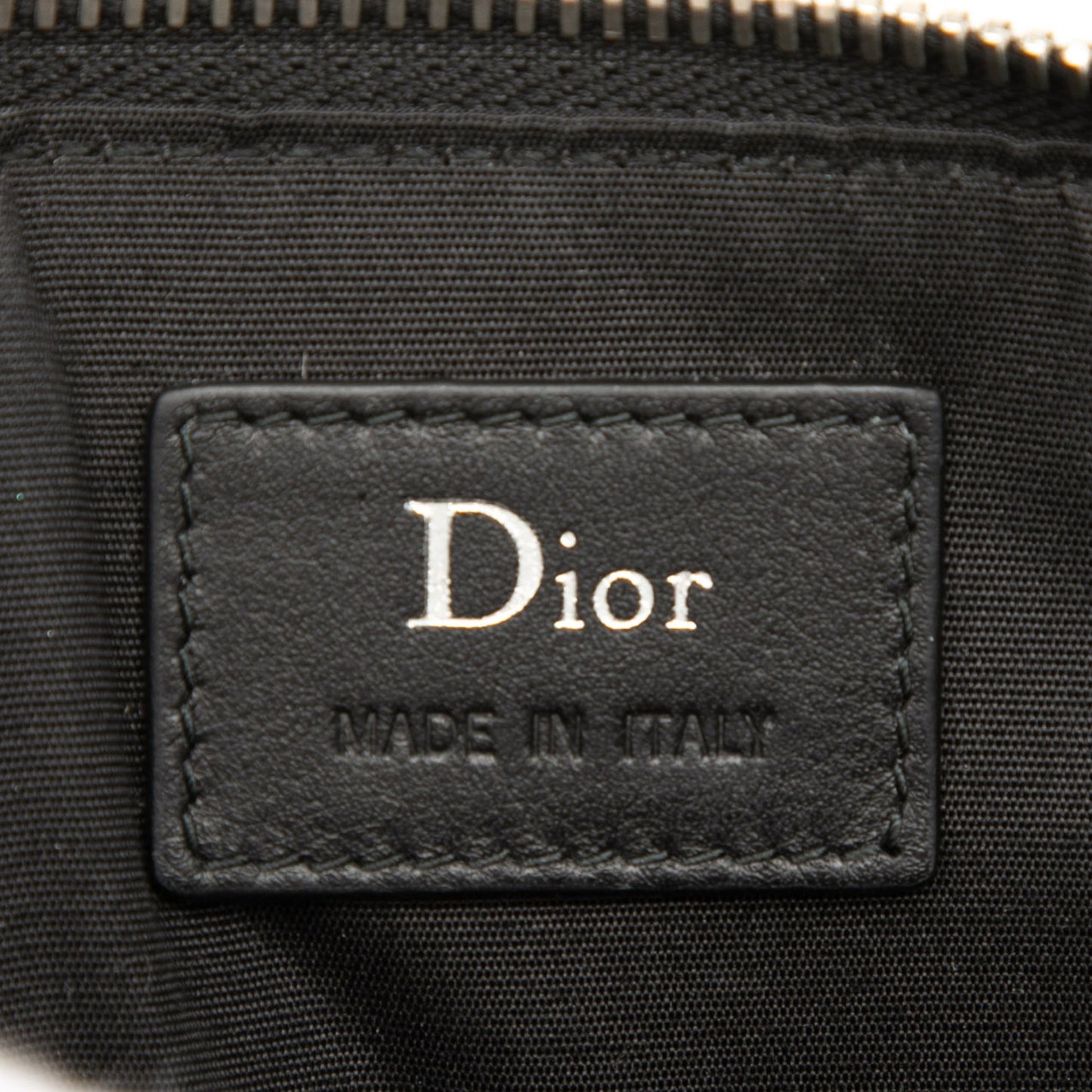 Dior Leather Bee Zip Top Pouch
