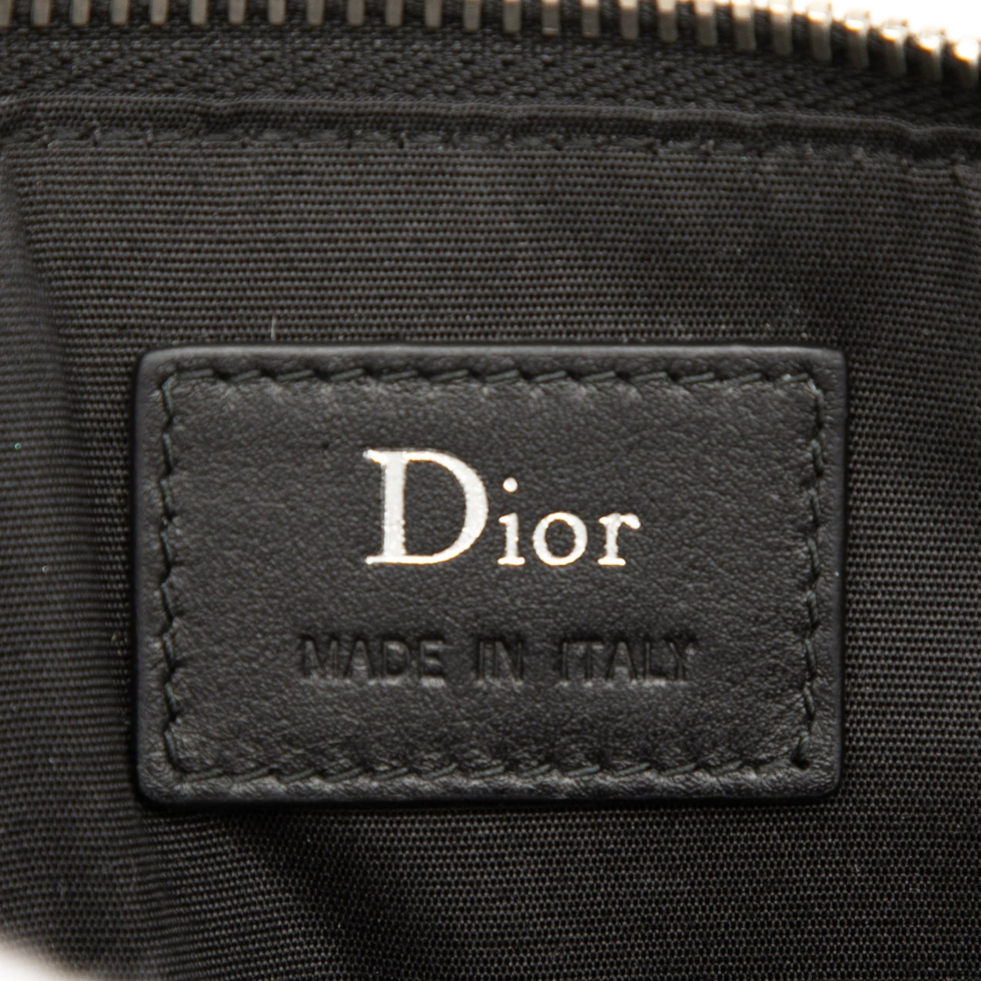 Dior Leather Bee Zip Top Pouch