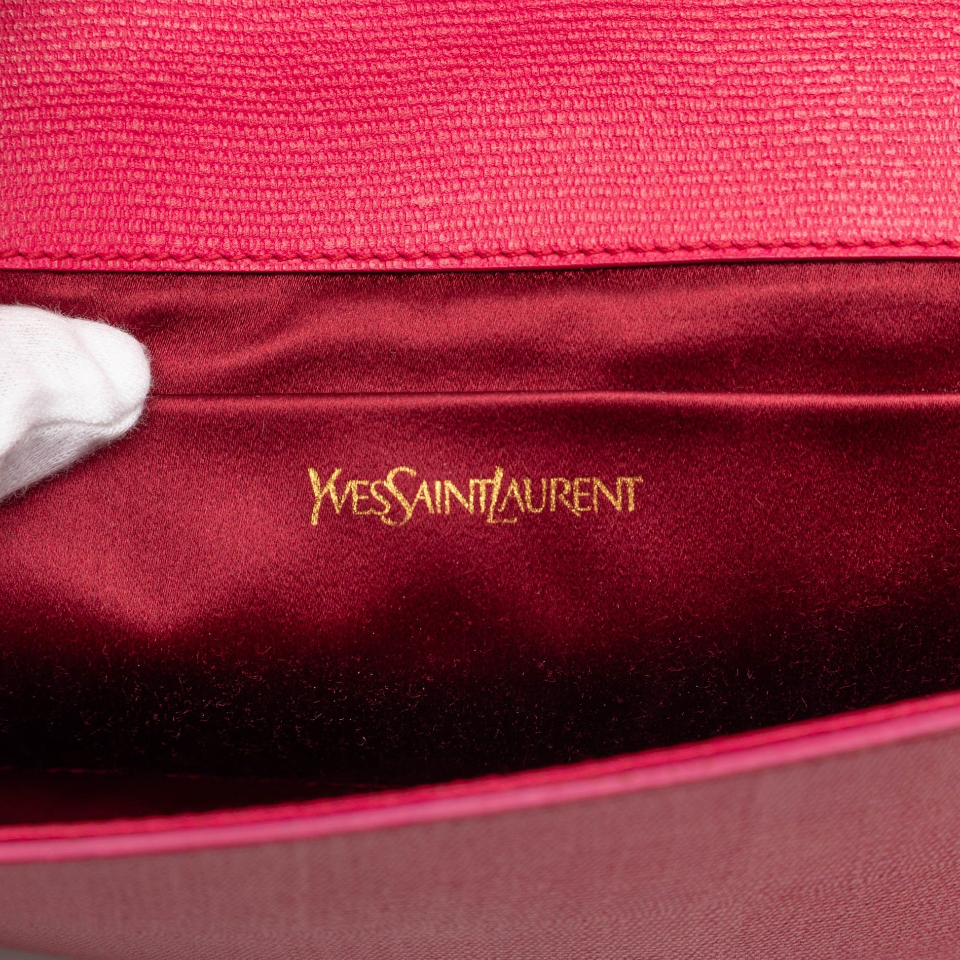 Saint Laurent Leather Chyc Ligne Clutch