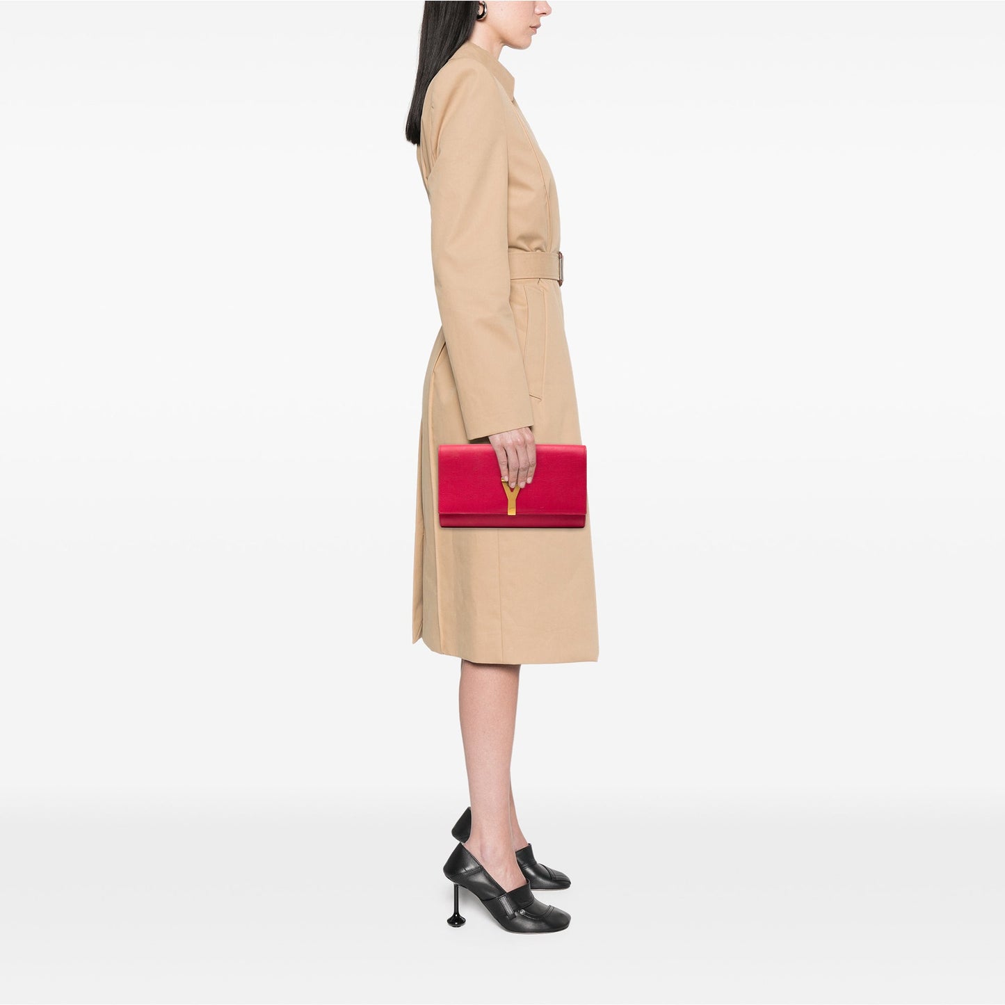 Saint Laurent Leather Chyc Ligne Clutch