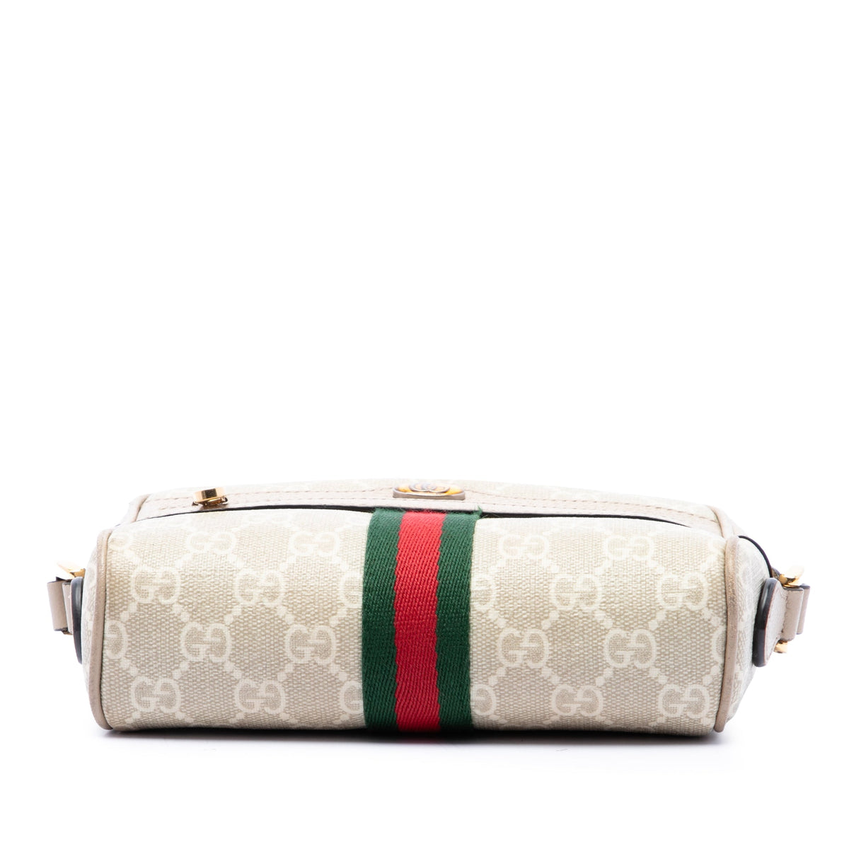 Gucci Mini GG Supreme Web Ophidia Crossbody — Beige