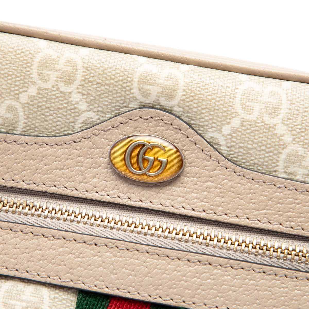 Gucci Mini GG Supreme Web Ophidia Crossbody — Beige