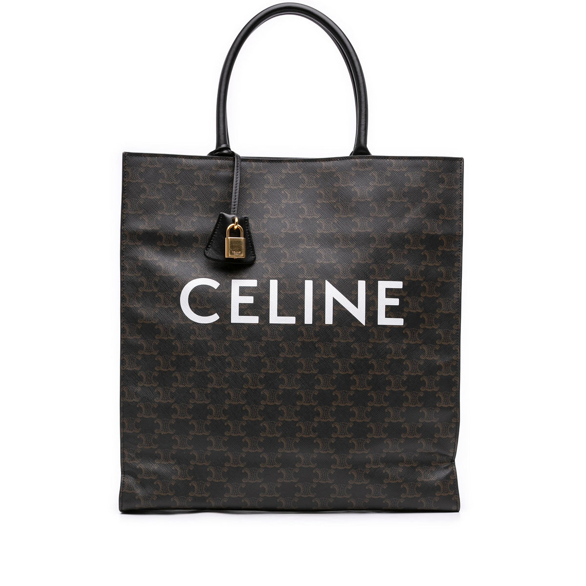 Celine Large Triomphe Coated Canvas Cabas Vertical Tote