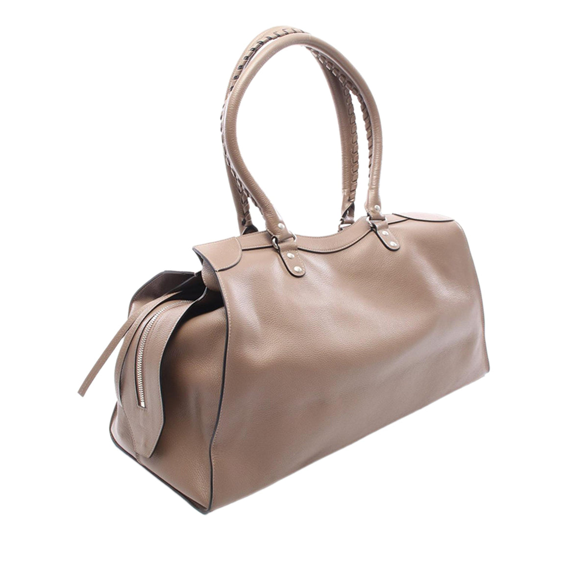 Balenciaga Large Calfskin Motocross Neo Classic City Satchel — Beige