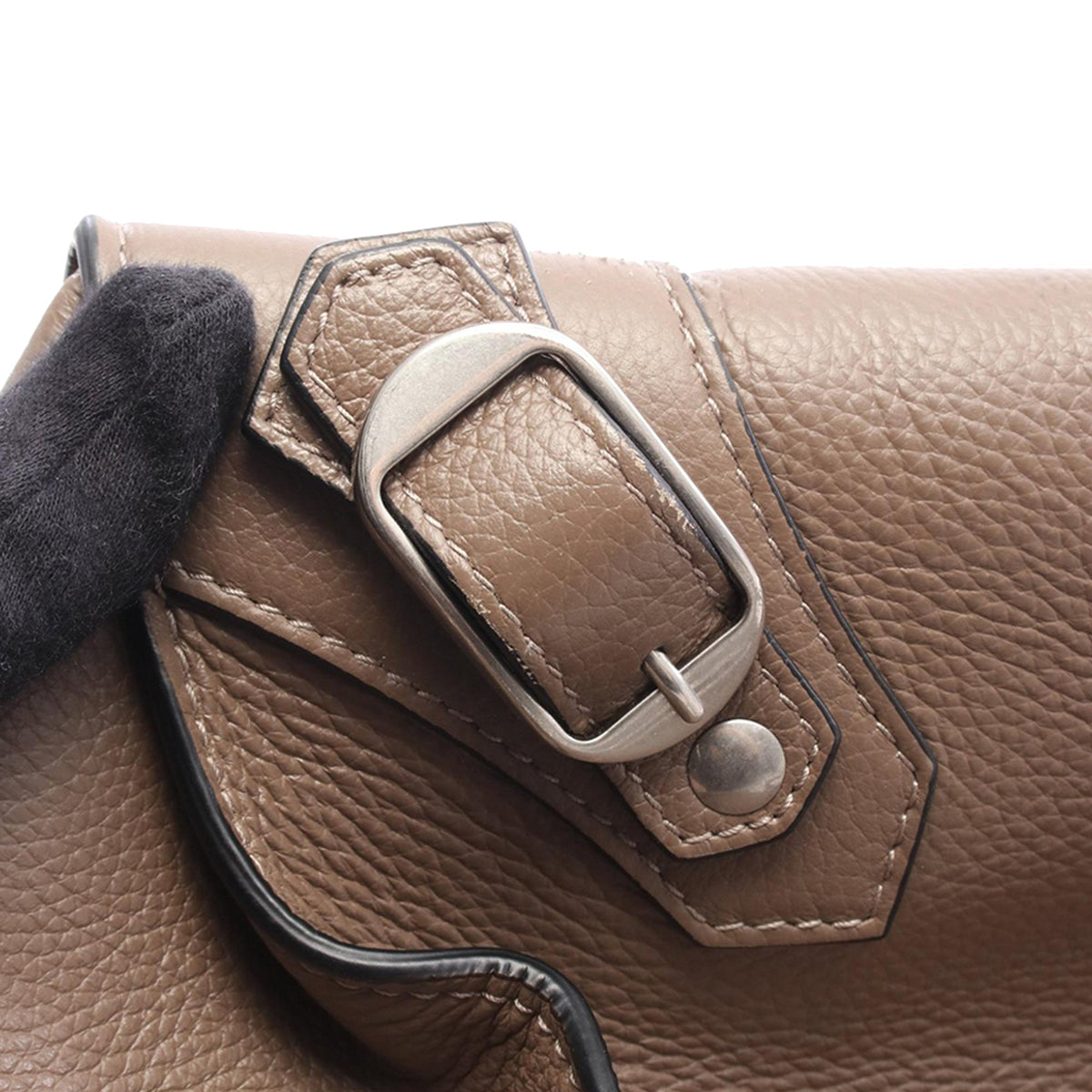 Balenciaga Large Calfskin Motocross Neo Classic City Satchel — Beige