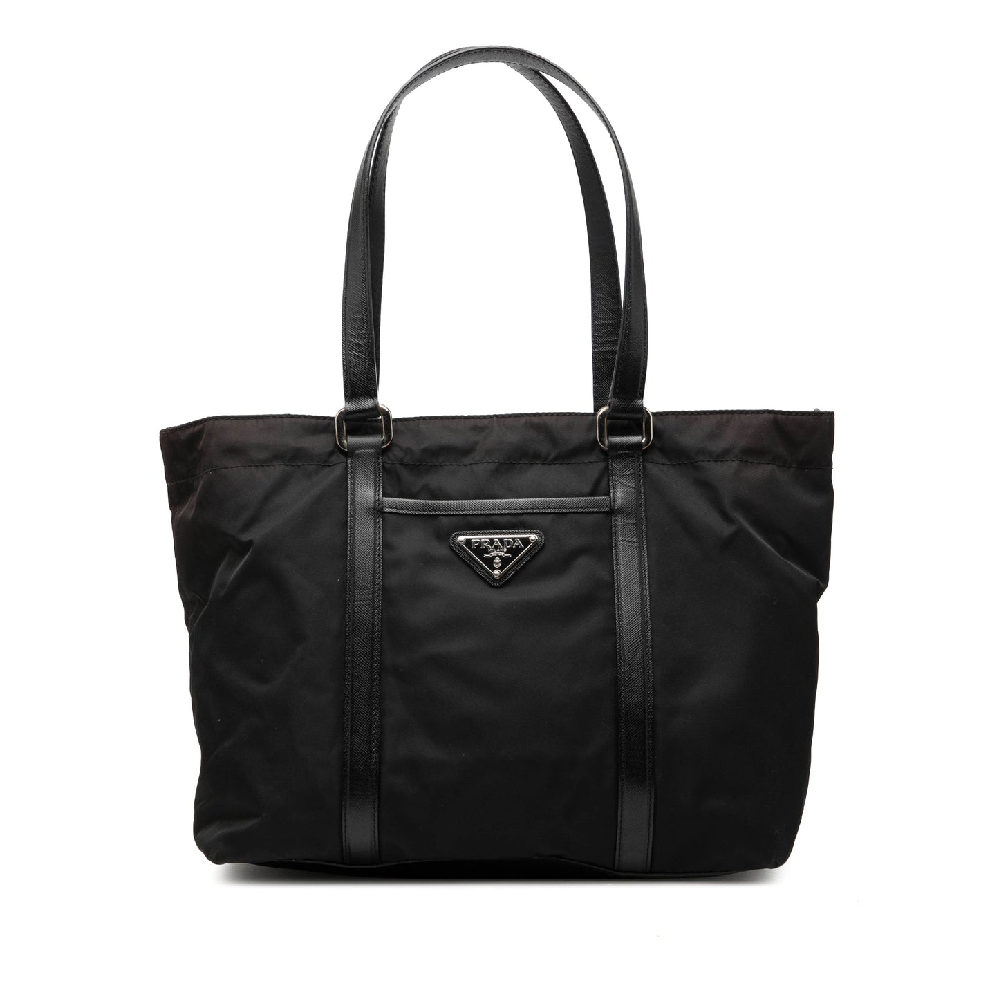 Prada Saffiano Trimmed Tessuto Tote