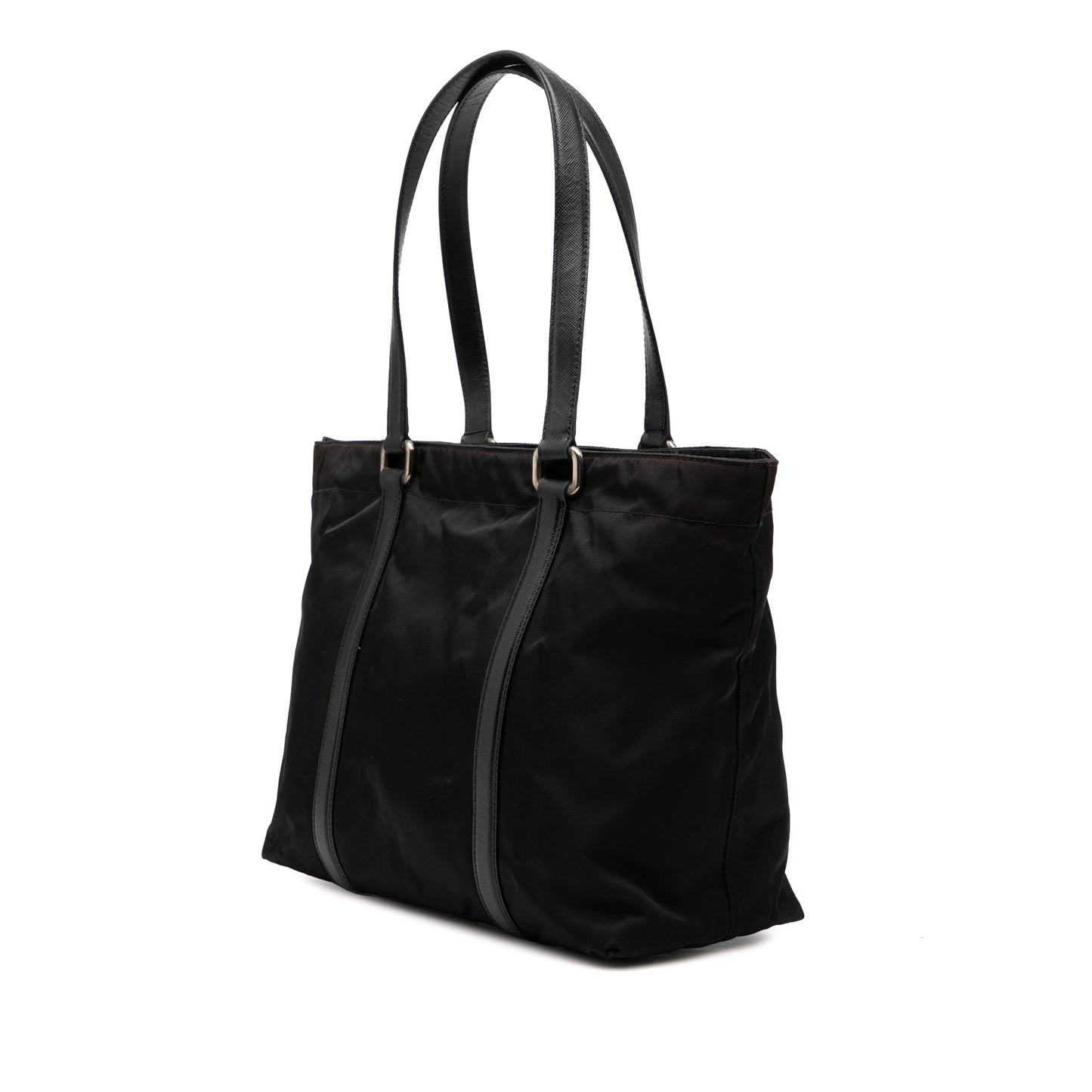 Prada Saffiano Trimmed Tessuto Tote