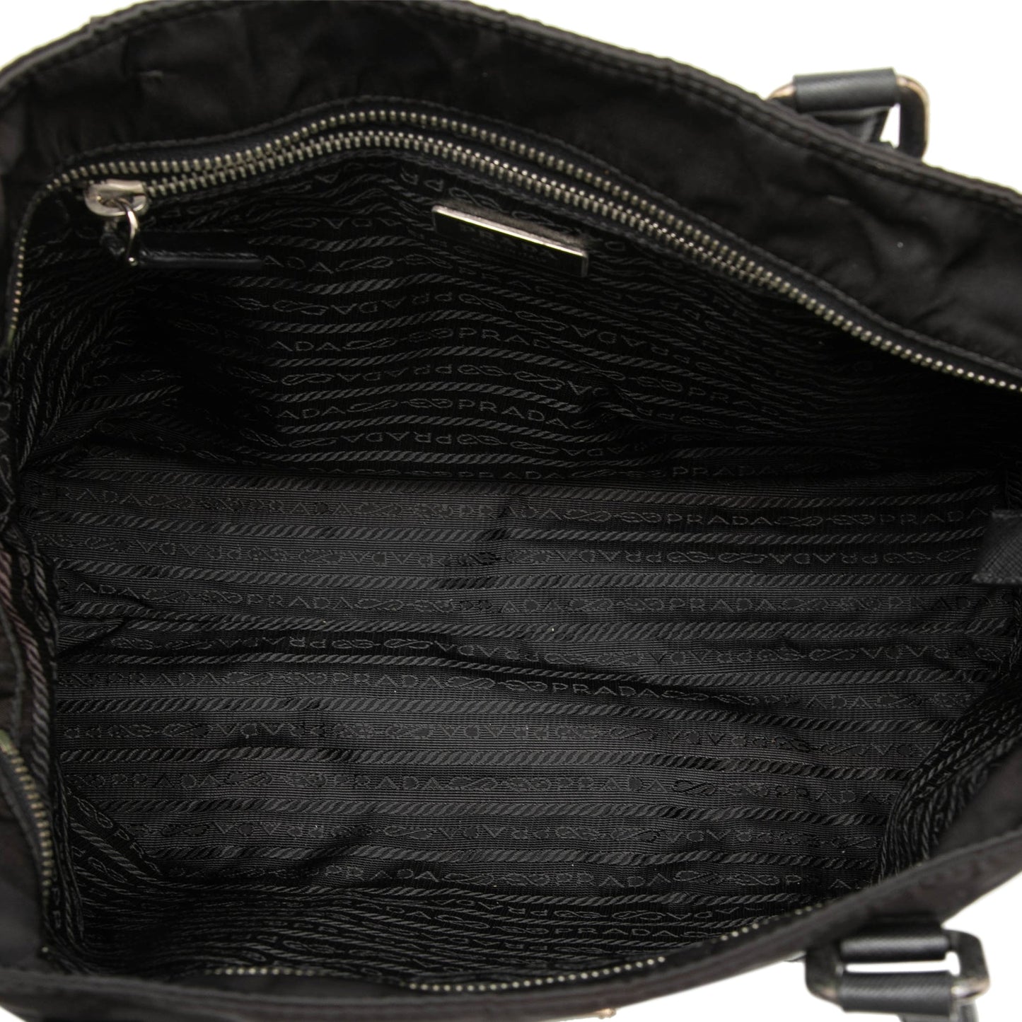 Prada Saffiano Trimmed Tessuto Tote