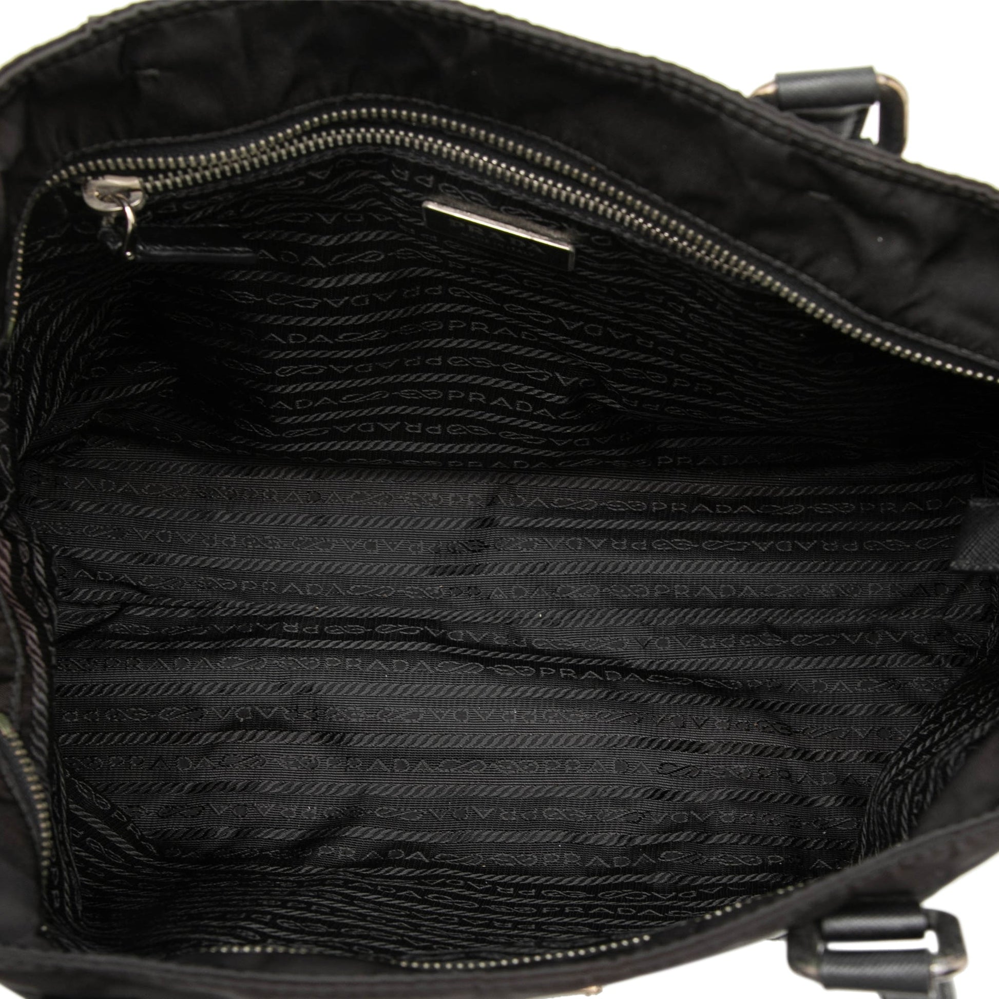 Prada Saffiano Trimmed Tessuto Tote