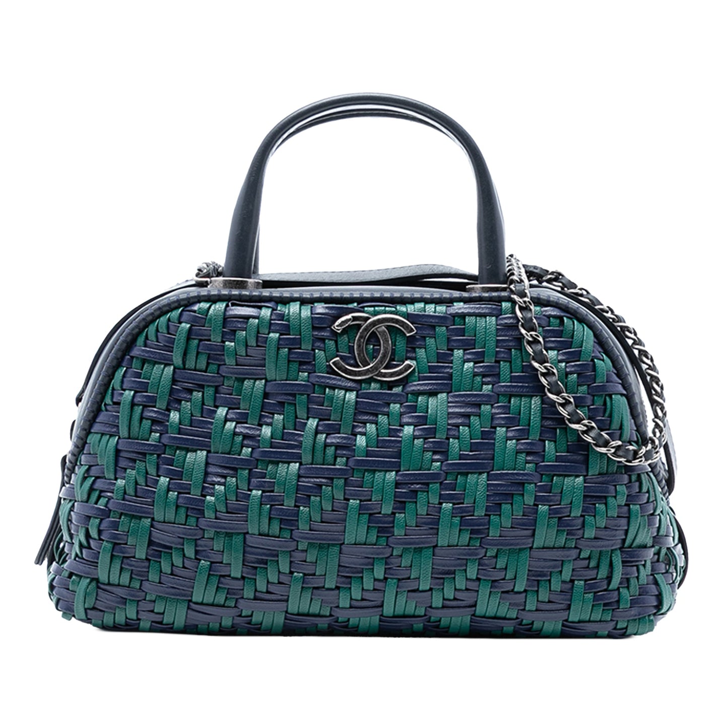 Chanel CC Woven Calfskin Bowling Bag