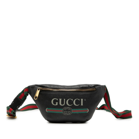 Gucci Small Grained Calfskin Logo Belt Bag