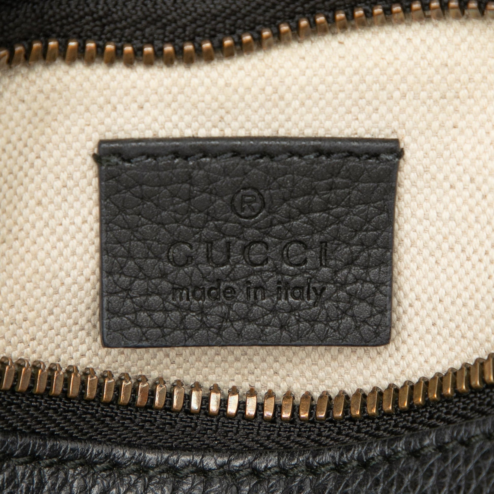 Gucci Small Grained Calfskin Logo Belt Bag