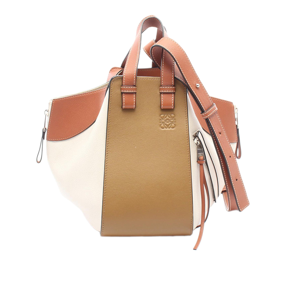 LOEWE Small Tricolor Leather Hammock Satchel
