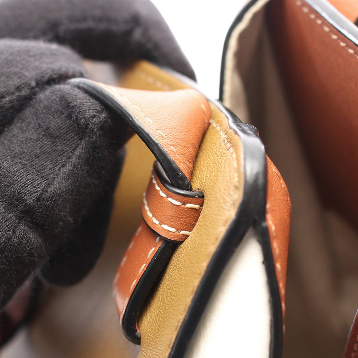 LOEWE Small Tricolor Leather Hammock Satchel