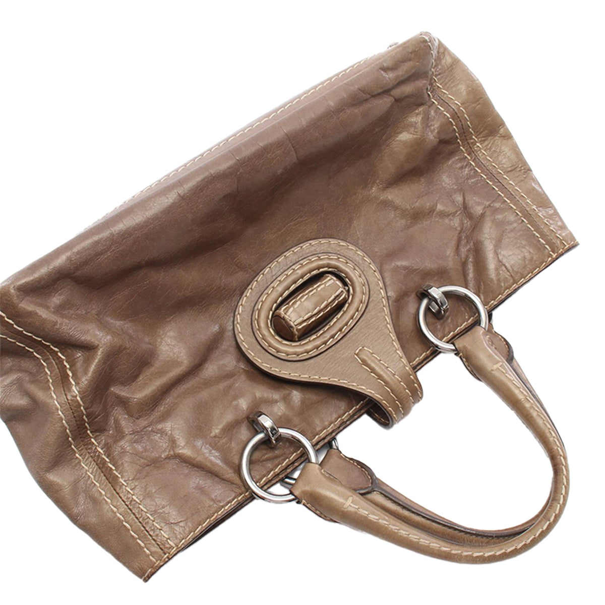 Prada Vitello Shine Tote — Brown