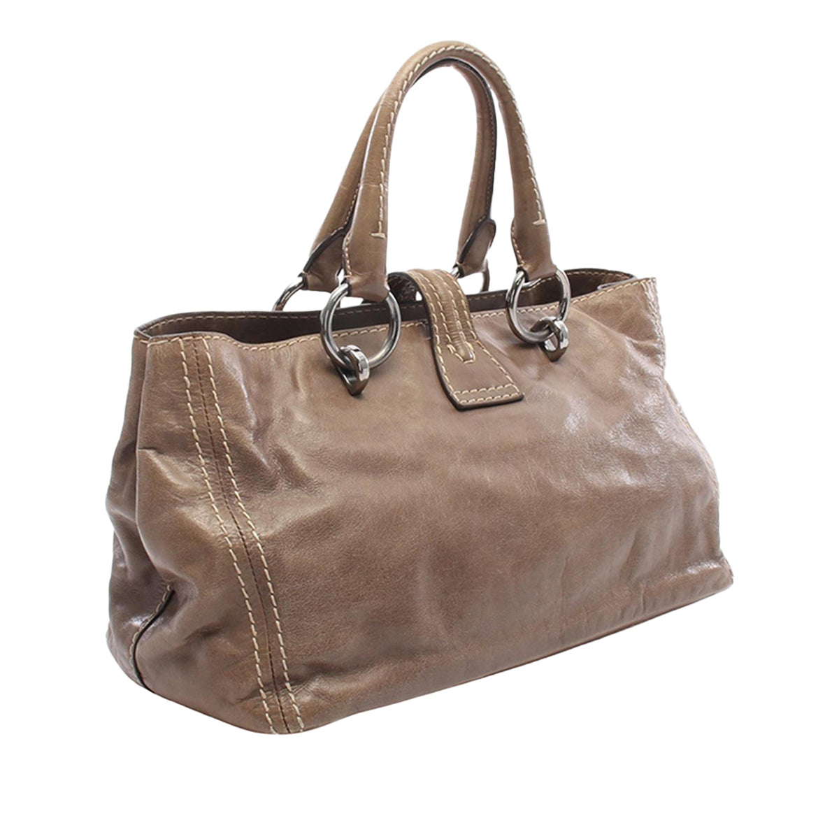 Prada Vitello Shine Tote — Brown