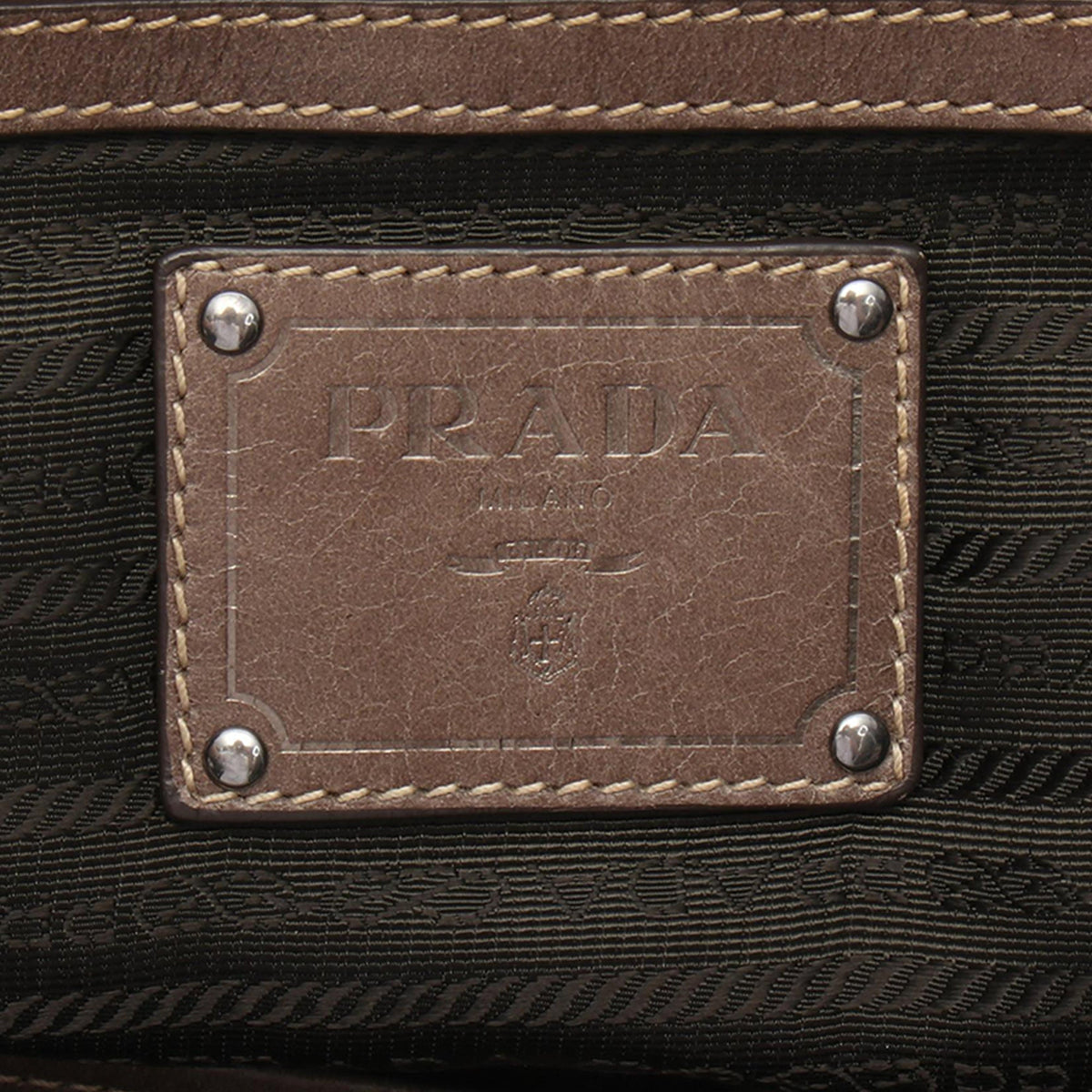 Prada Vitello Shine Tote — Brown