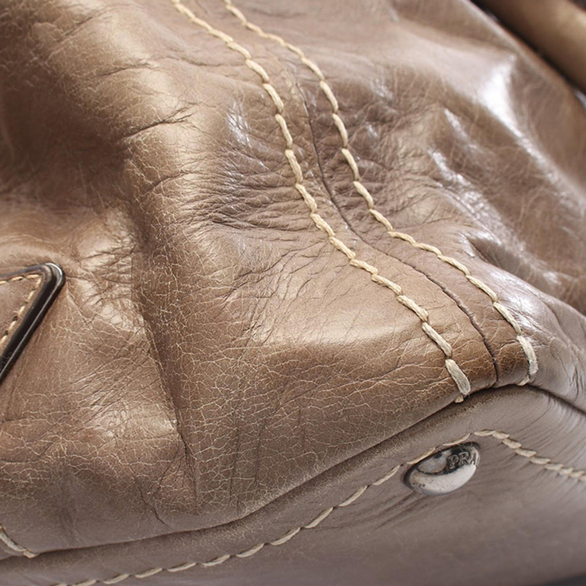 Prada Vitello Shine Tote — Brown