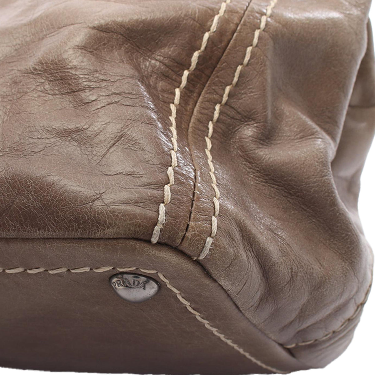 Prada Vitello Shine Tote — Brown