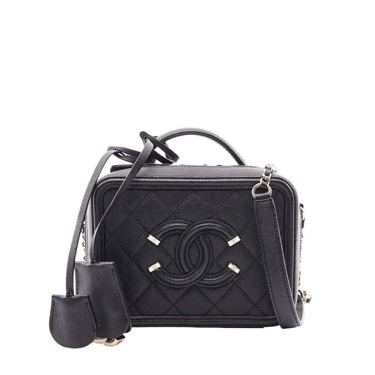 Chanel Small Caviar CC Filigree Vanity Case