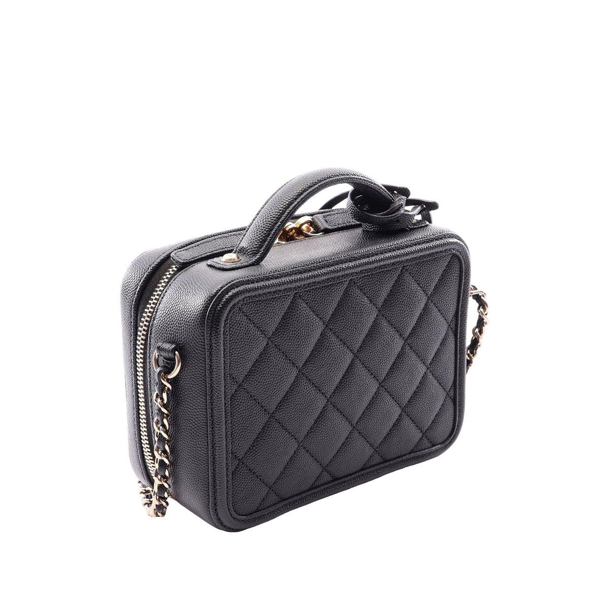 Chanel Small Caviar CC Filigree Vanity Case