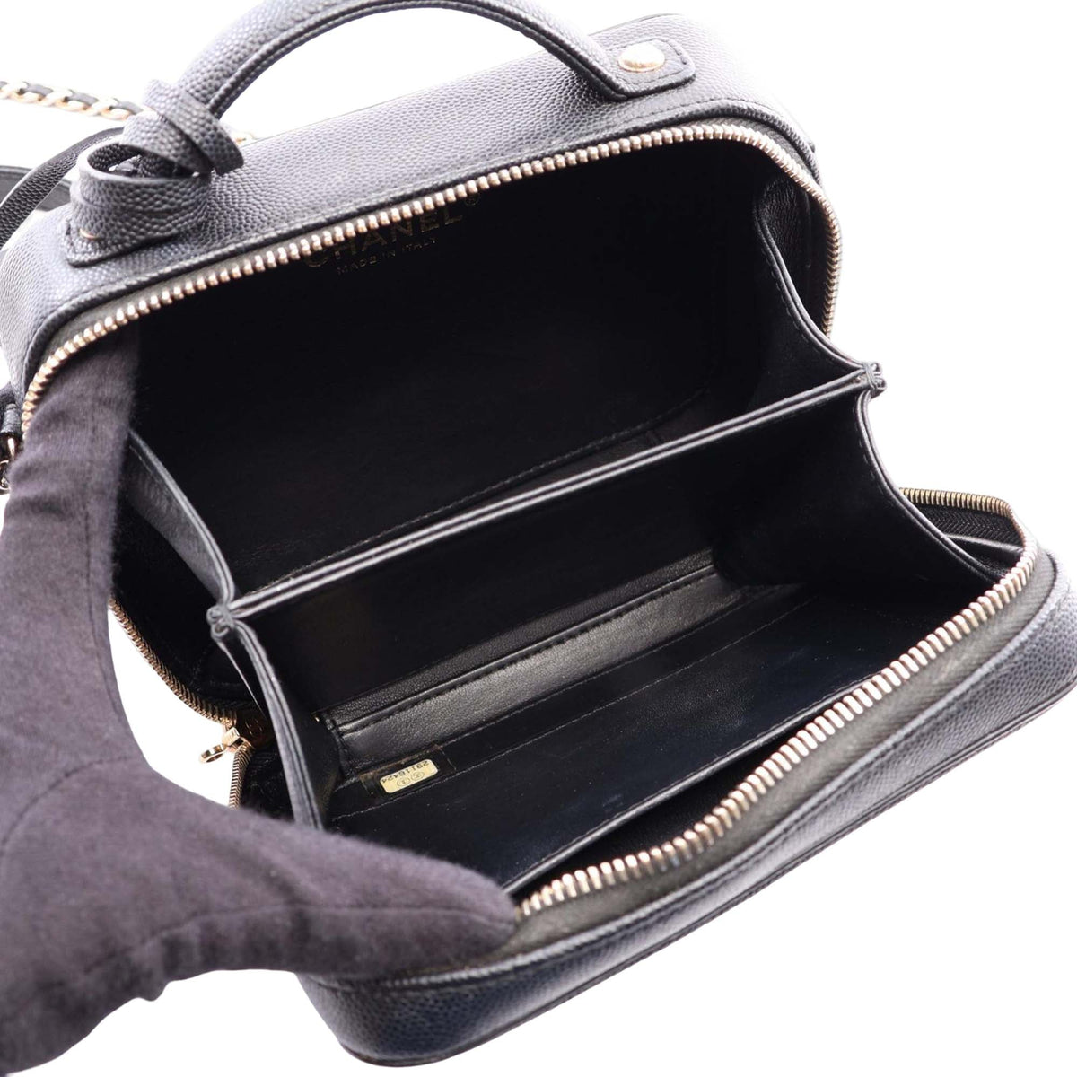 Chanel Small Caviar CC Filigree Vanity Case