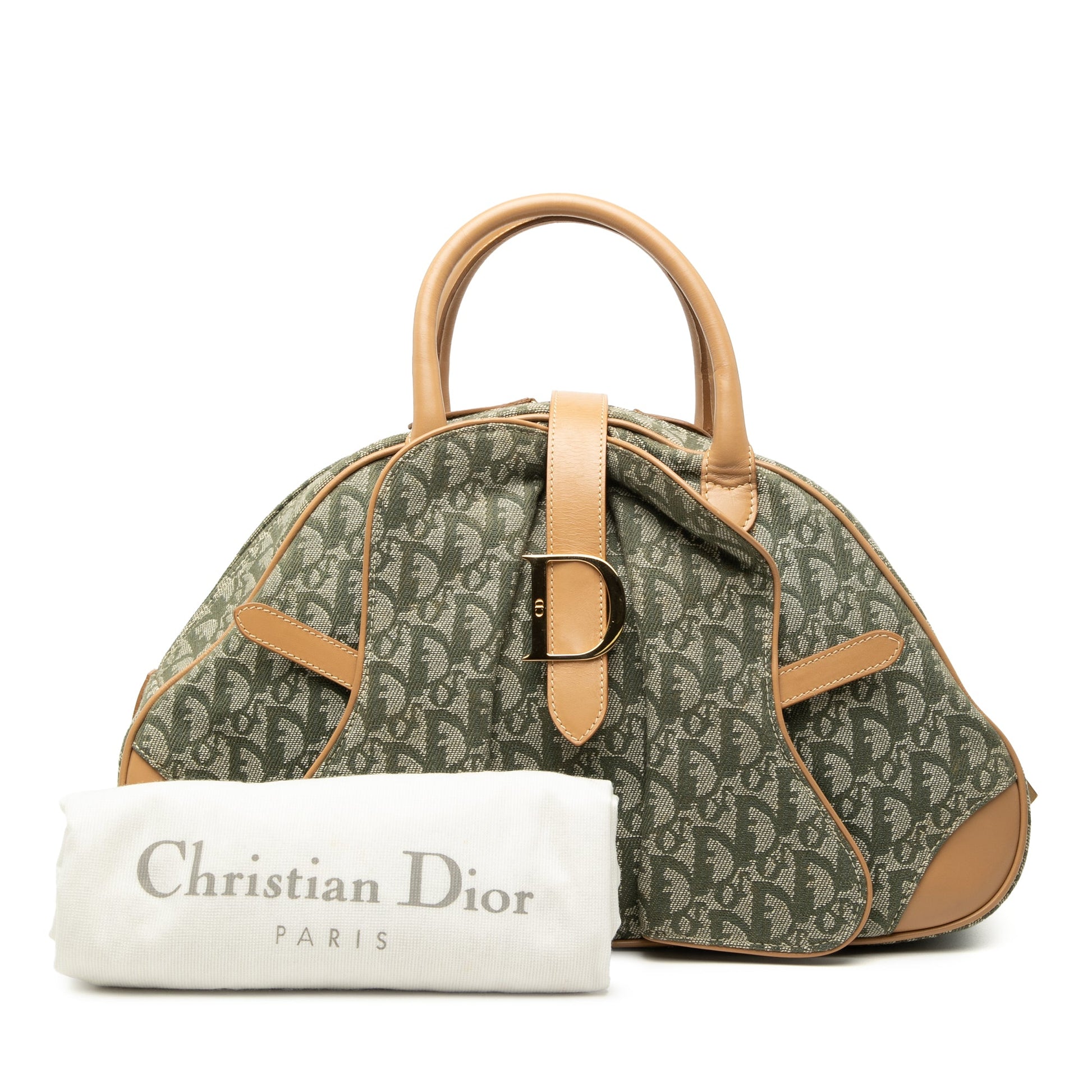 Dior Diorissimo Canvas Double Saddle Bowler Bag